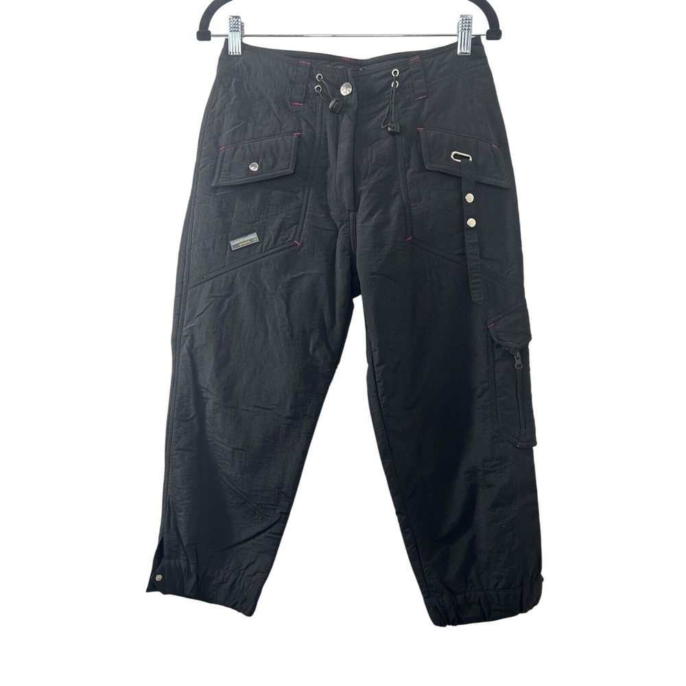 Sanjie Utility Cargo Pants Women 15 Black Gorpcore Techwear Cropped Nylon Style